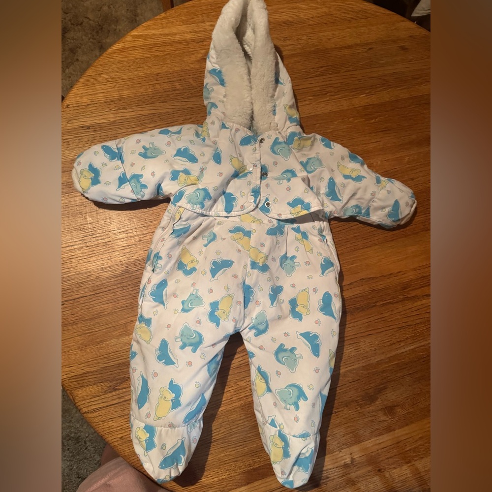 Vintage elephant bright Future Baby Snowsuit 6-9 months